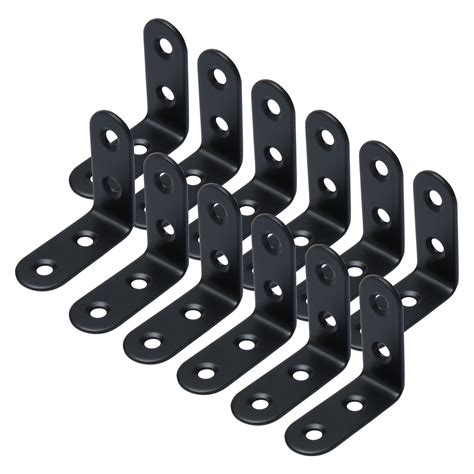 small black metal l brackets|large flat l shaped brackets.